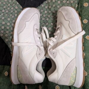 Cream Daisy New Balance Sneakers